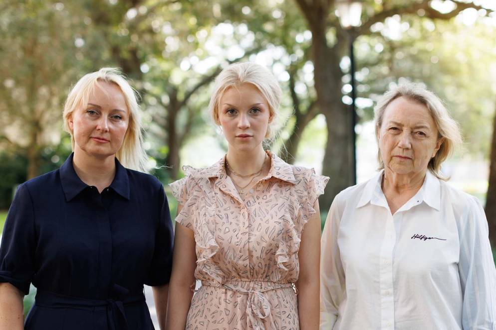 From left: From left: Mariia's mother Elena, Mariia Shvydkina ’23, Mariia's grandmother Nina