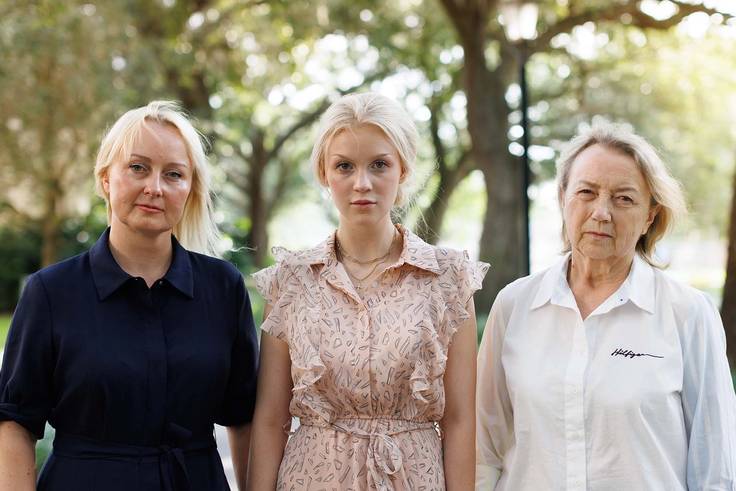 From left: From left: Mariia's mother Elena, Mariia Shvydkina ’23, Mariia's grandmother Nina