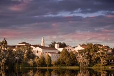 A view of the Rollins College campus from across Lake Virginia.