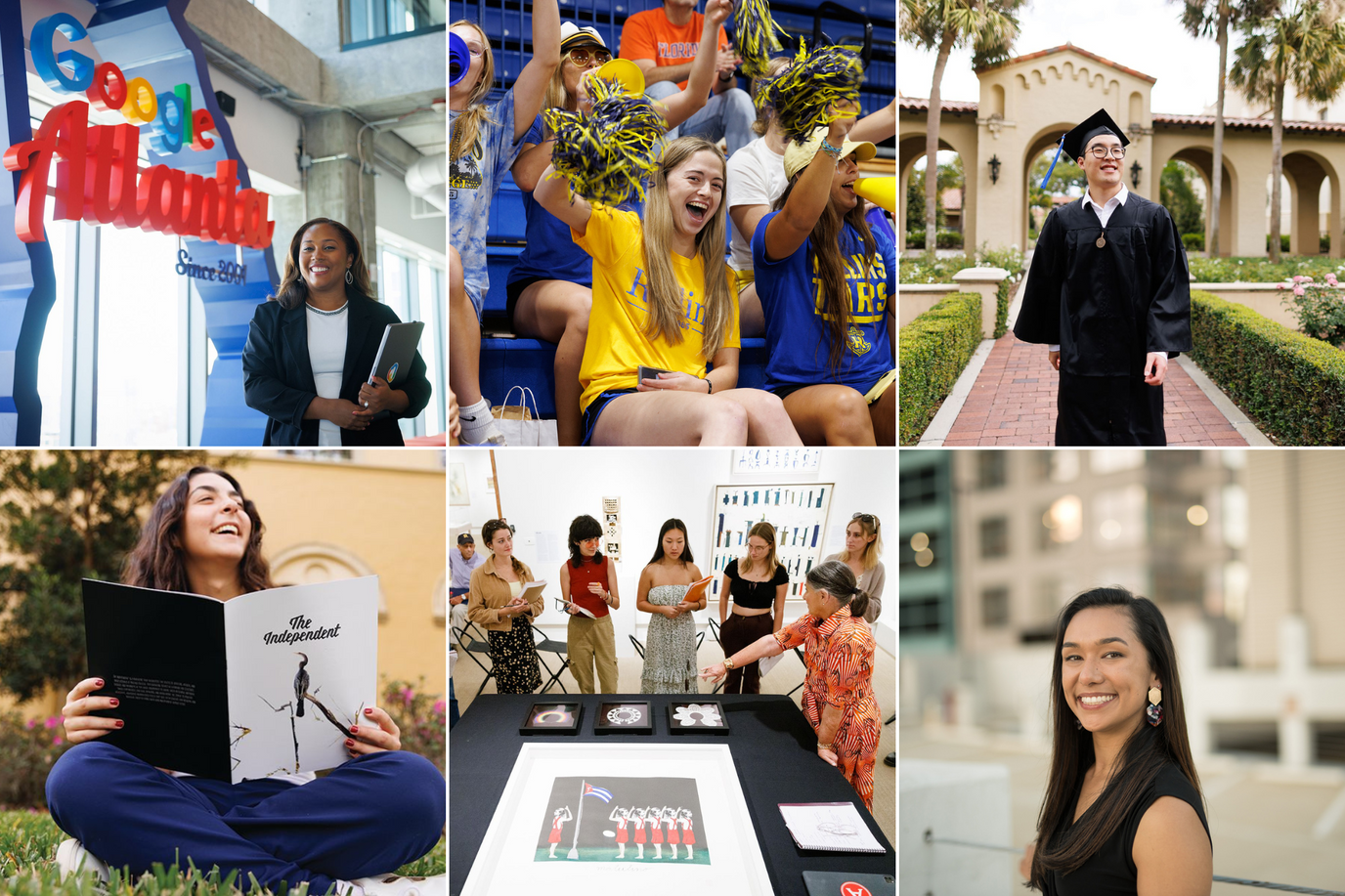 A grid of images from Rollins supporting Giving Day