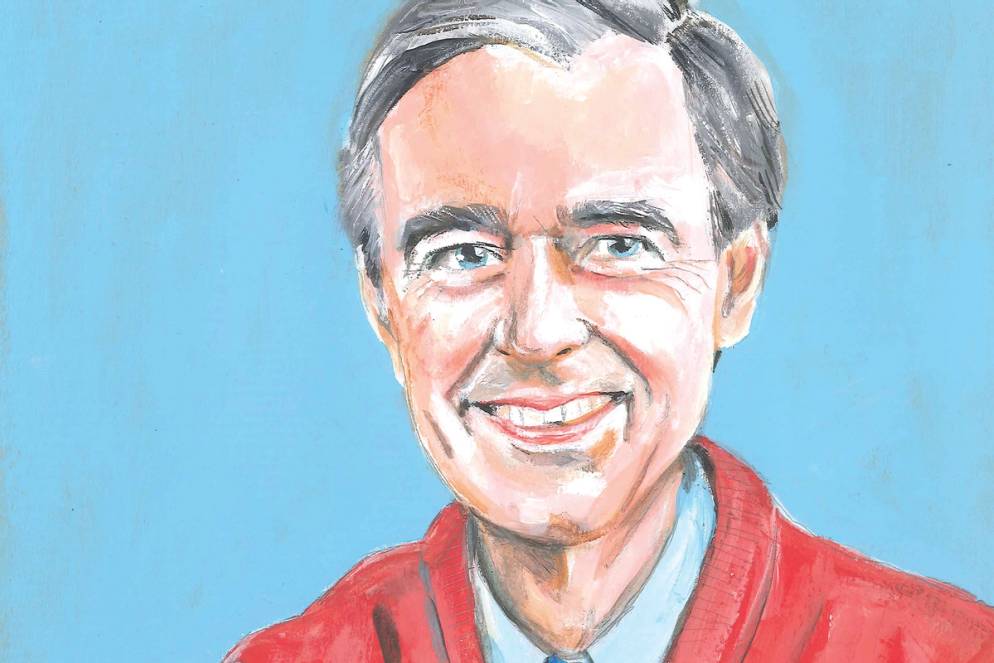 Original illustration of Mister Rogers, Rollins’ most beloved alumnus.