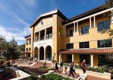 An exterior photo of the Kathleen W. Rollins Hall