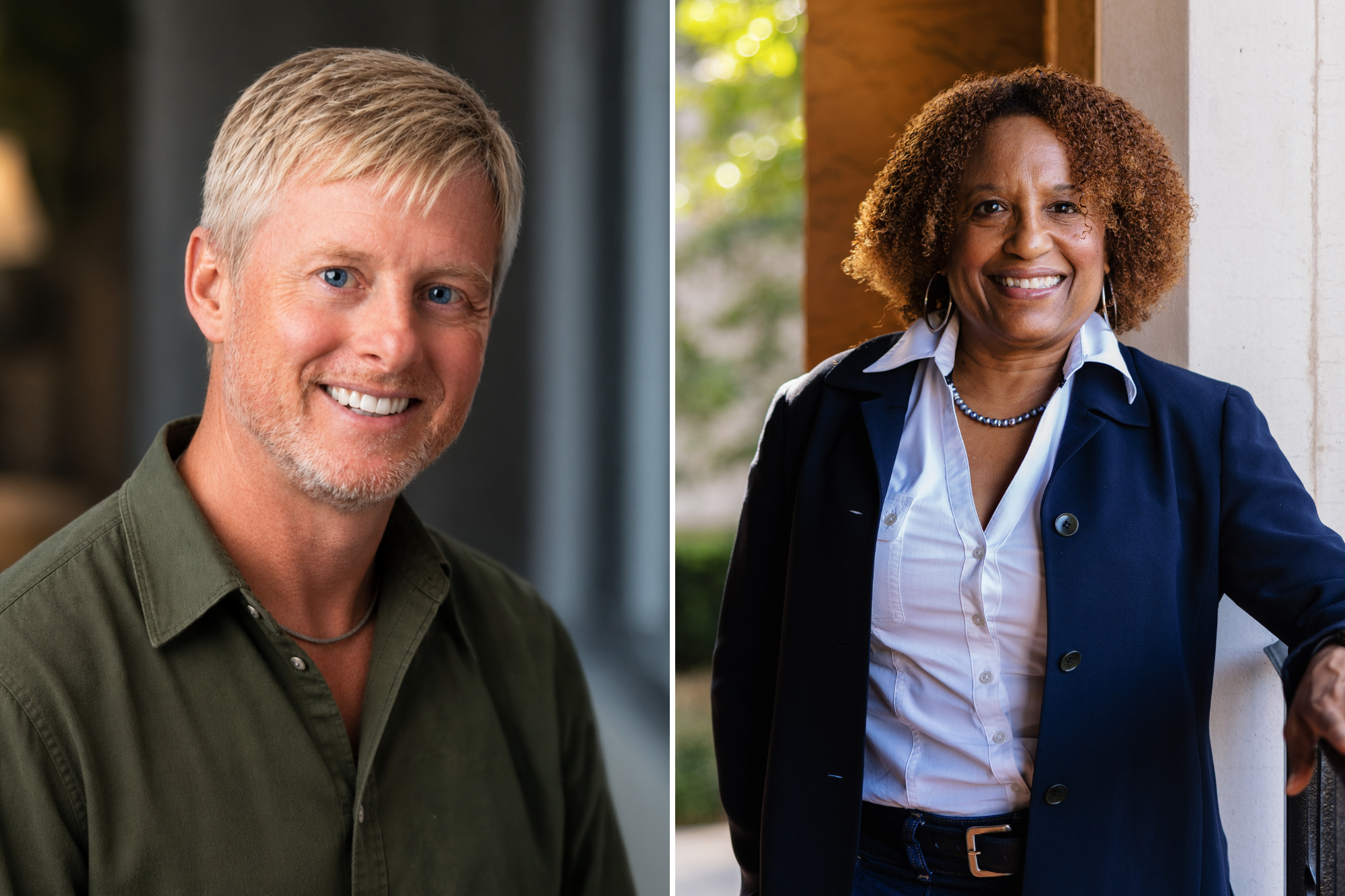 Two headshots of Rollins alumni.