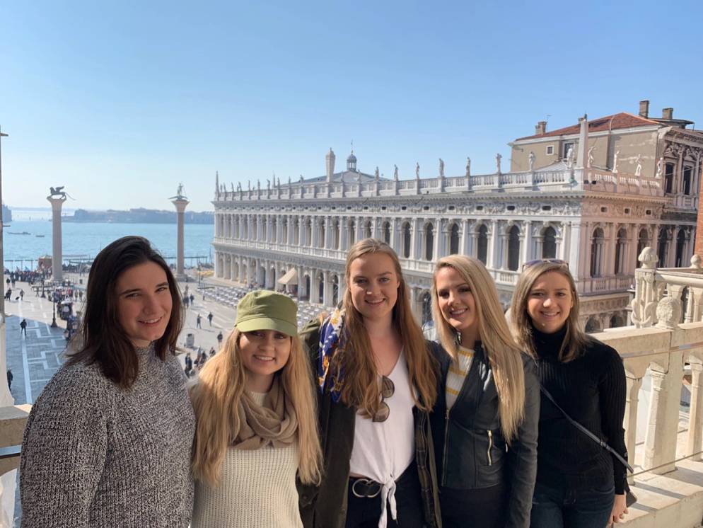 Rollins students along the Italian coastline.