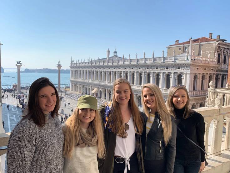 Rollins students along the Italian coastline.