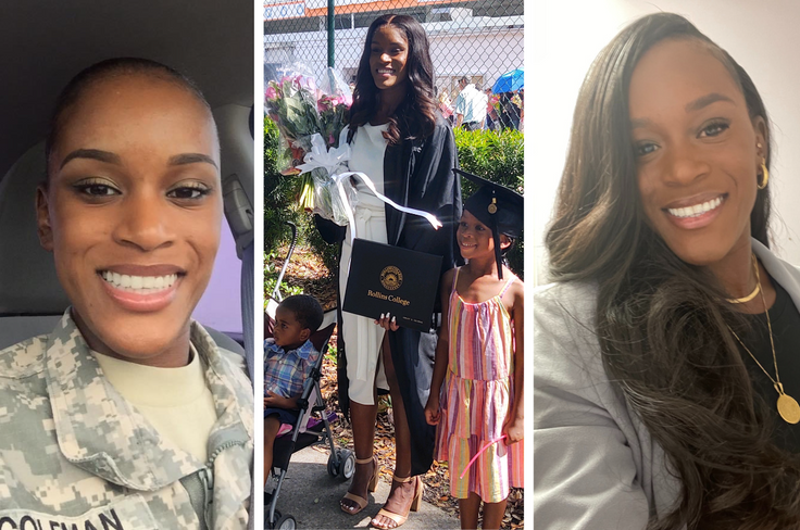 Ashley Coleman ’21, a military veteran and student at Rollins College.