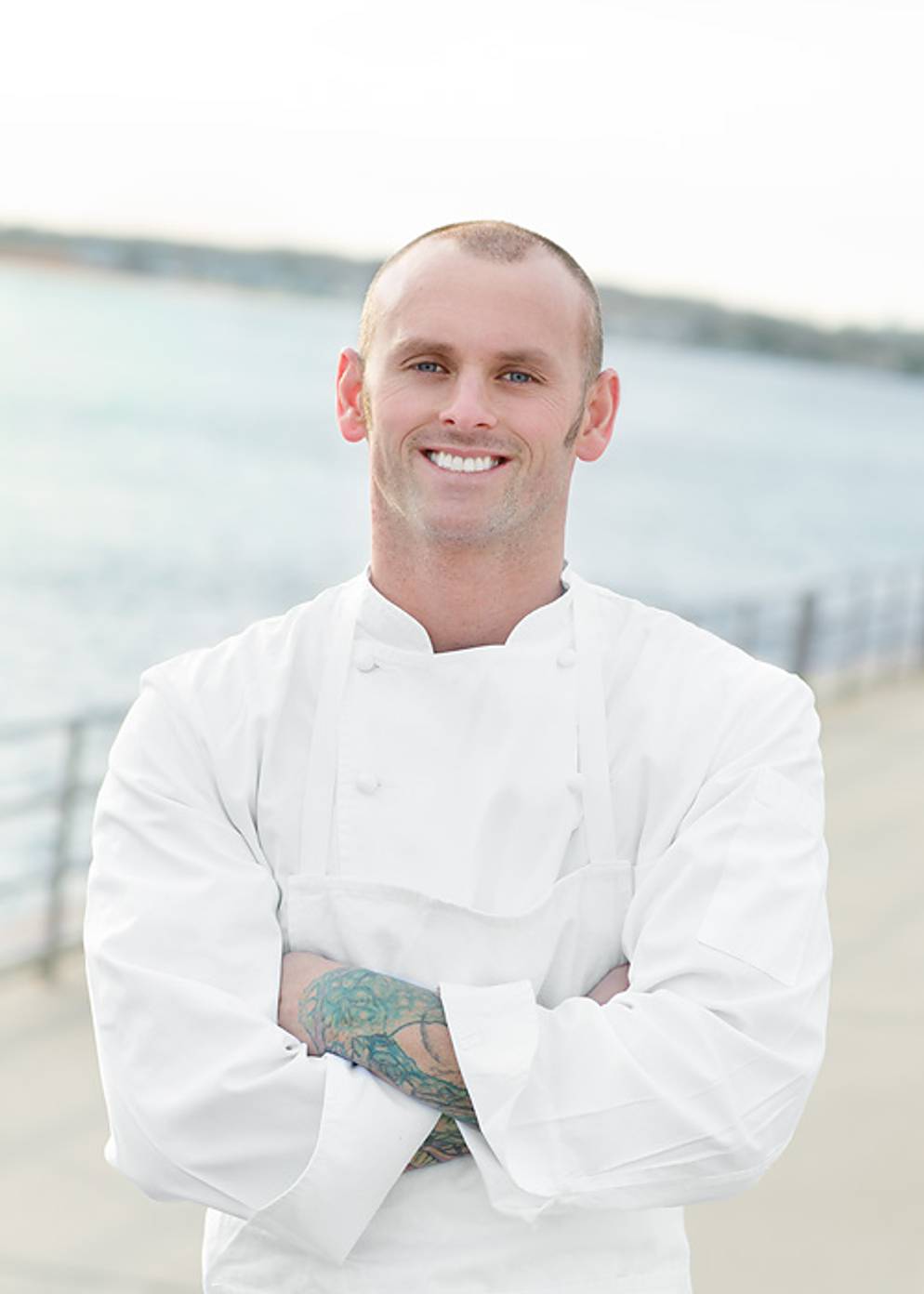 Chef James Avery on the beach at Jersey Shore.