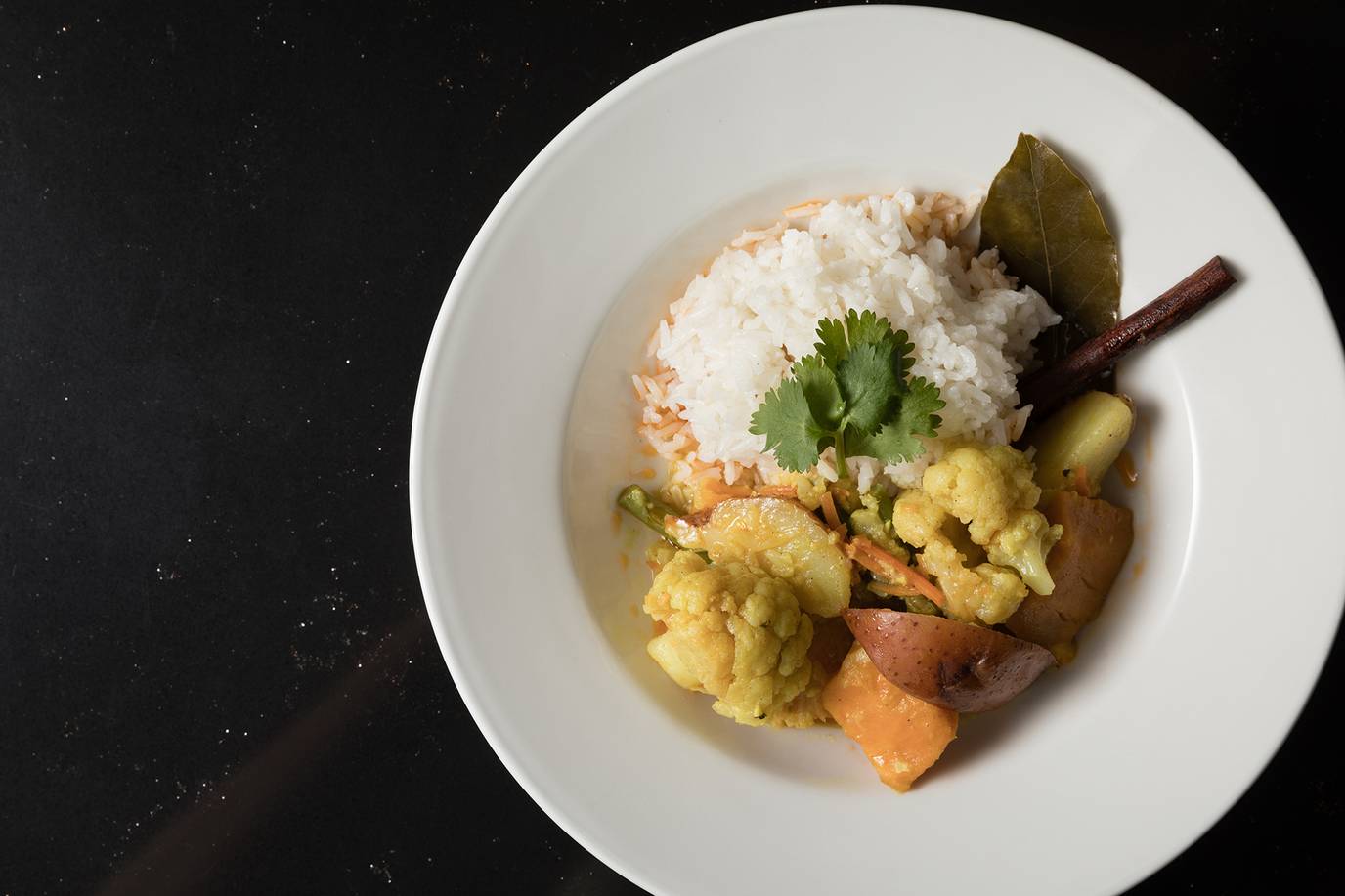 A bowl of Thai curry.