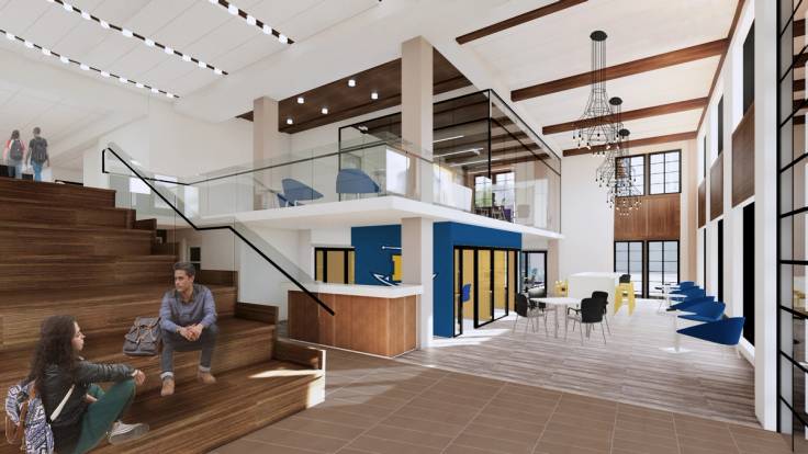 Rendering of the interior of Kathleen W. Rollins Hall