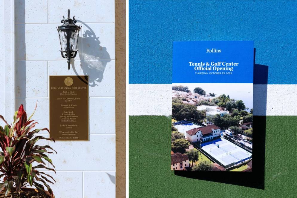 Tennis & Golf Center official opening program and exterior plaque