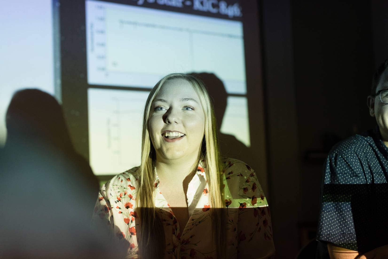 Josephine Spiegelberg during a presentation.