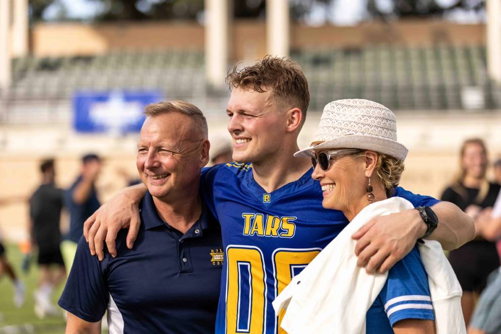 Rollins student with family during Family Weekend 2022