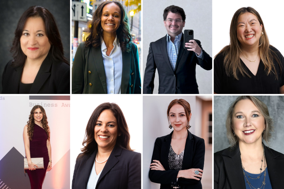 A collage of Rollins alumni headshots and photos.