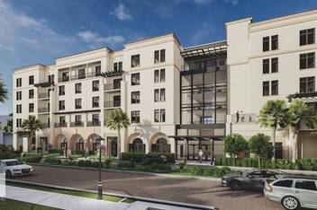 Rendering of the front exterior of the new Alfond Inn expansion.
