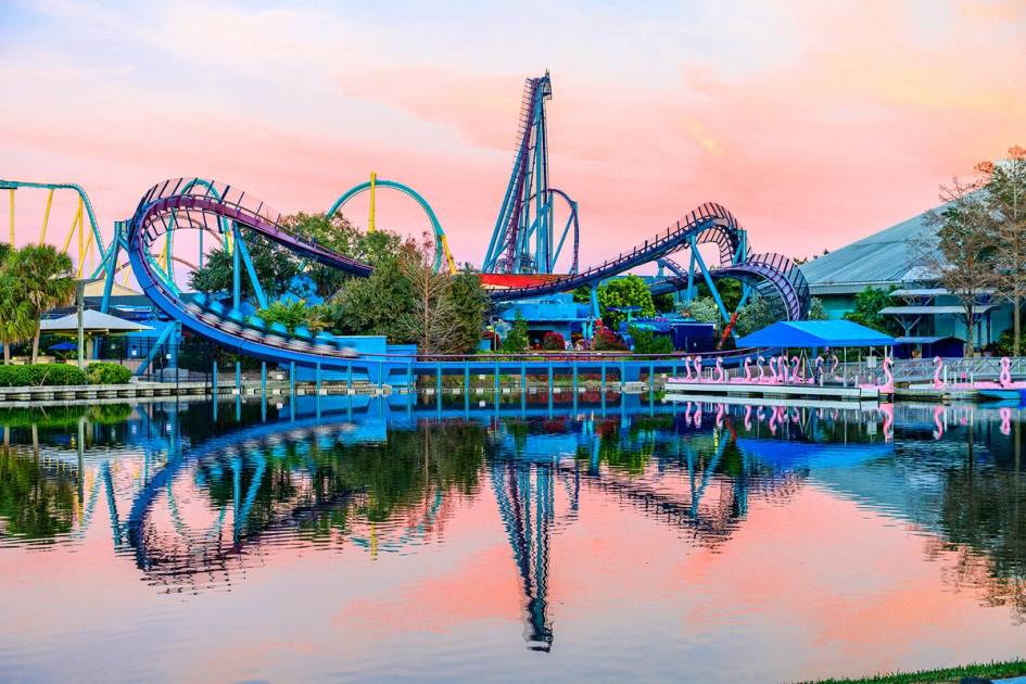 A view of the Mako roller coaster at SeaWorld Orlando.