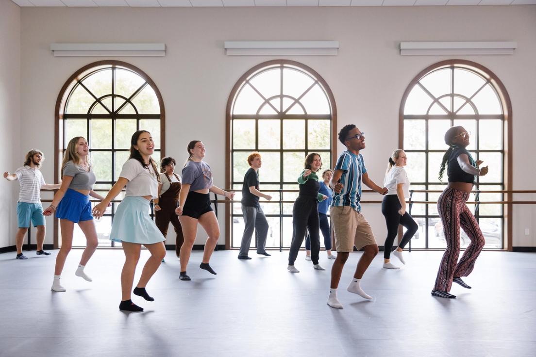 Rollins theatre students rehearsing for The Prom