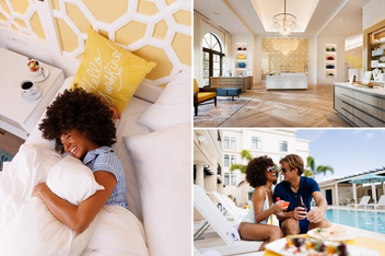 The Alfond Inn expansion guest room, pool, and spa entrance