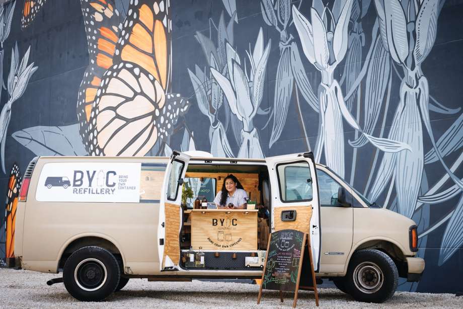 Aida Rico-Arango in her BYOC Refillery truck.