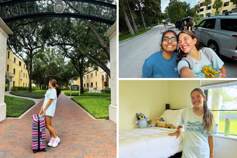 First-year Ava Bartolomucci ’28 during move-in