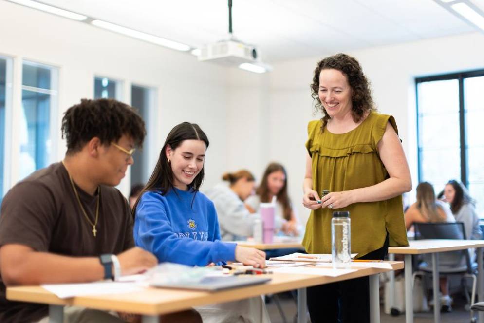 Transfer student Ashley Withee ’26 in psychology class