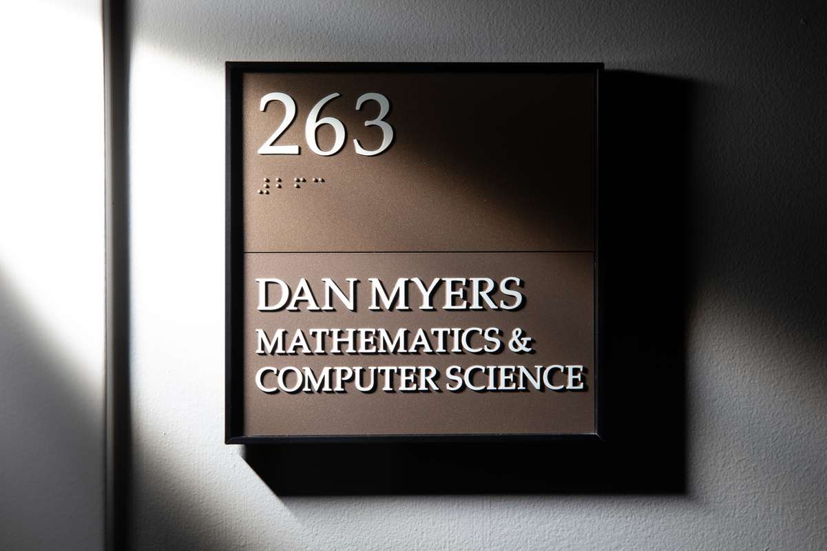 The sign outside Dan Myers' office.