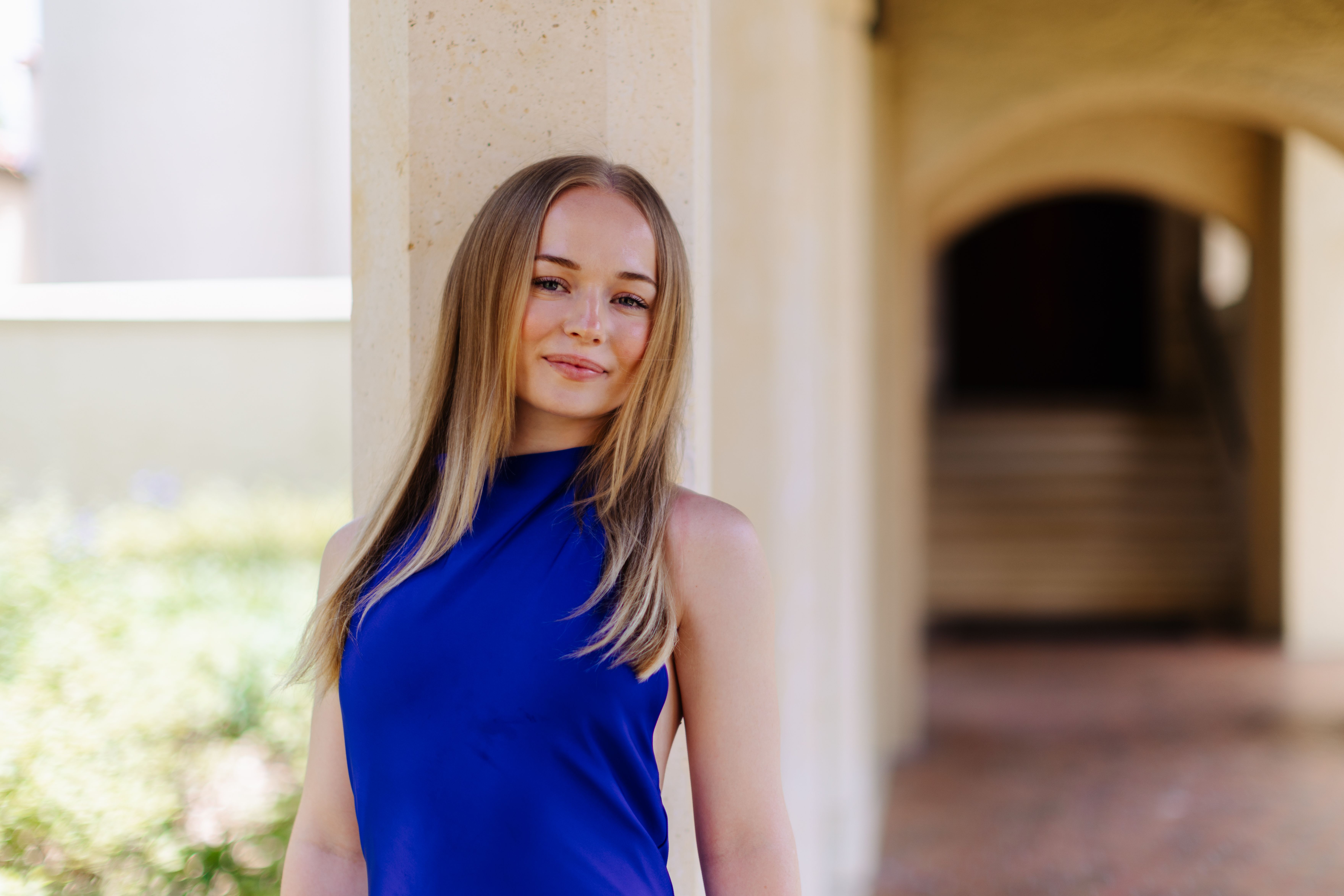 Adara Evans poses on campus at Rollins College