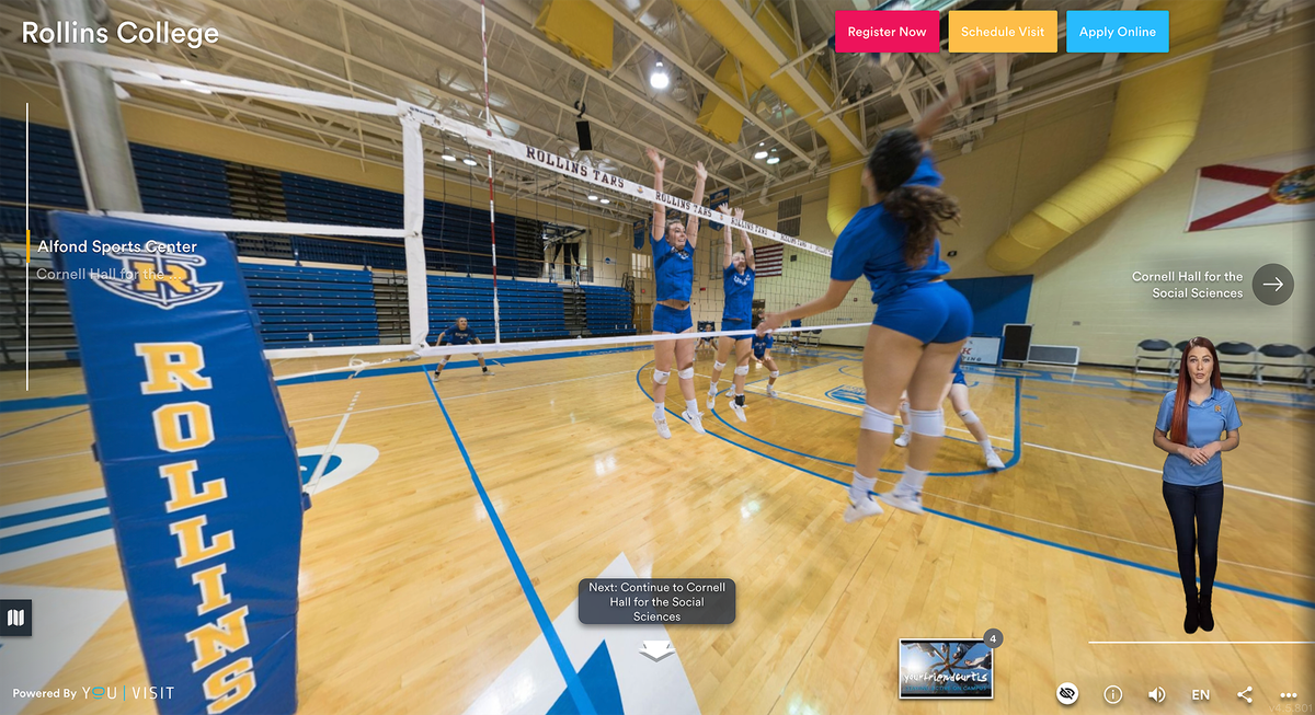 Alfond Sports Center 360 tour view of volleyball practice