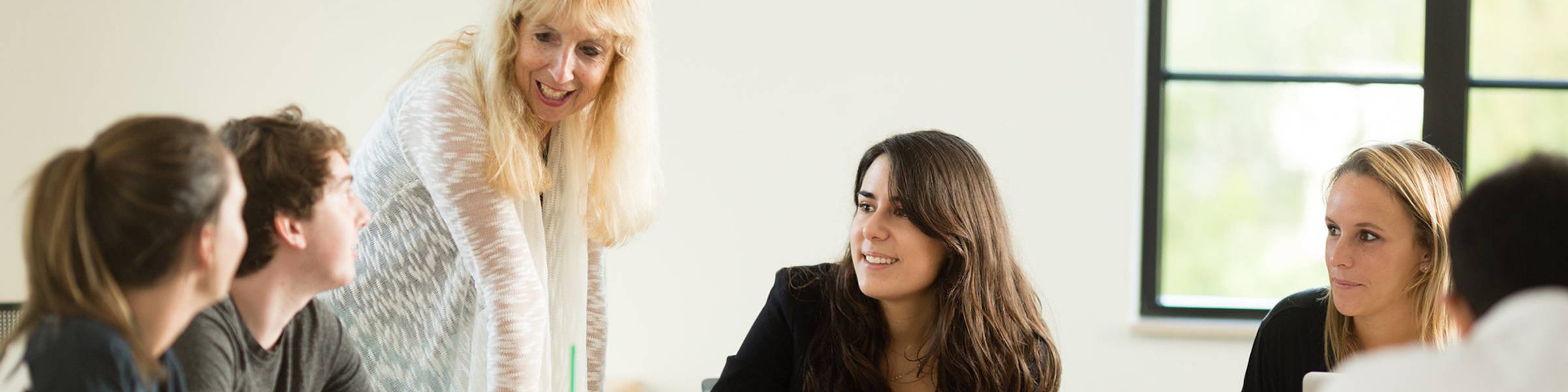 Director of Health Professions Nancy Niles engages her students in class discussion.