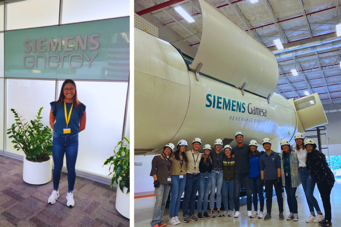 Rollins student Angelina Khourisader at Siemens Gamesa