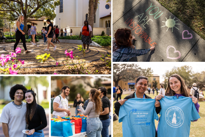 Collection of photos of students, staff, and faculty participating in Acts of Kindness Day