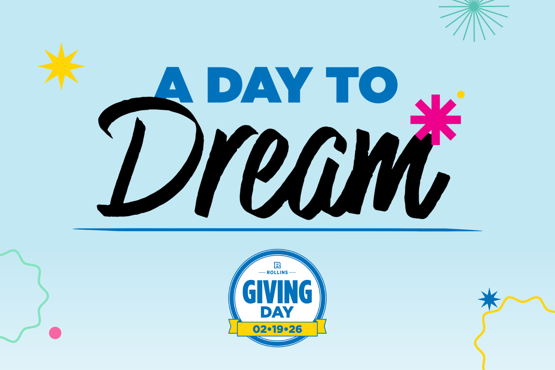A Day to Dream and Giving Day 2026 logos.