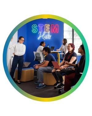 Students in Stem Hub 