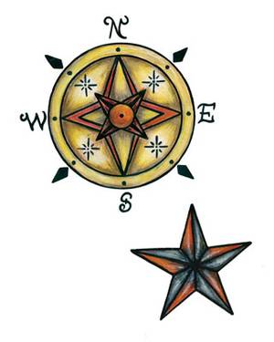 COMPASS ROSE OR NAUTICAL STAR