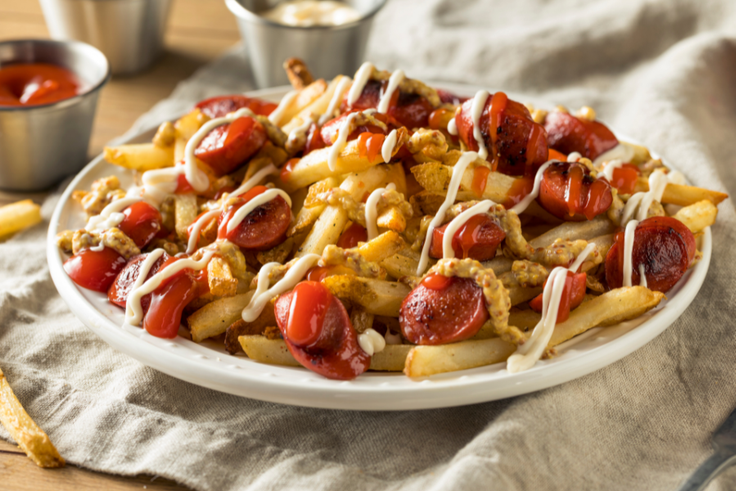 Salchipapas fries