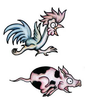 PIG & ROOSTER tattoos