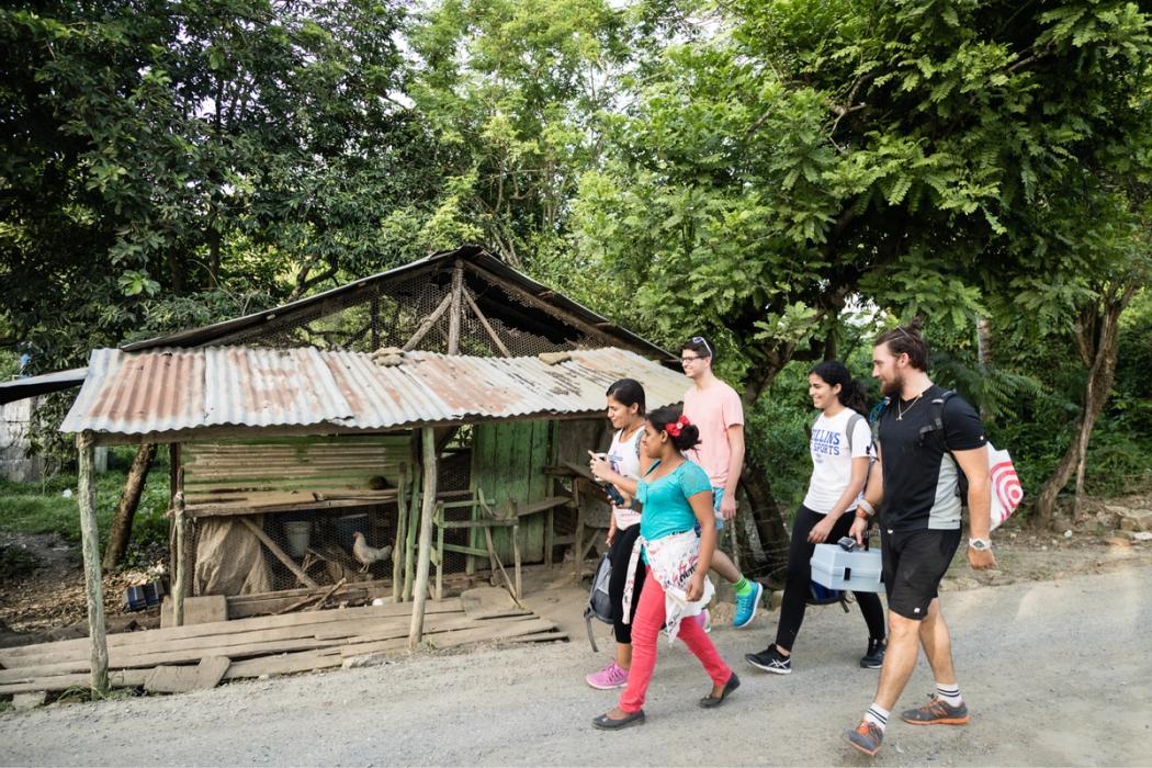 Students on a field study in the Dominican Republic.