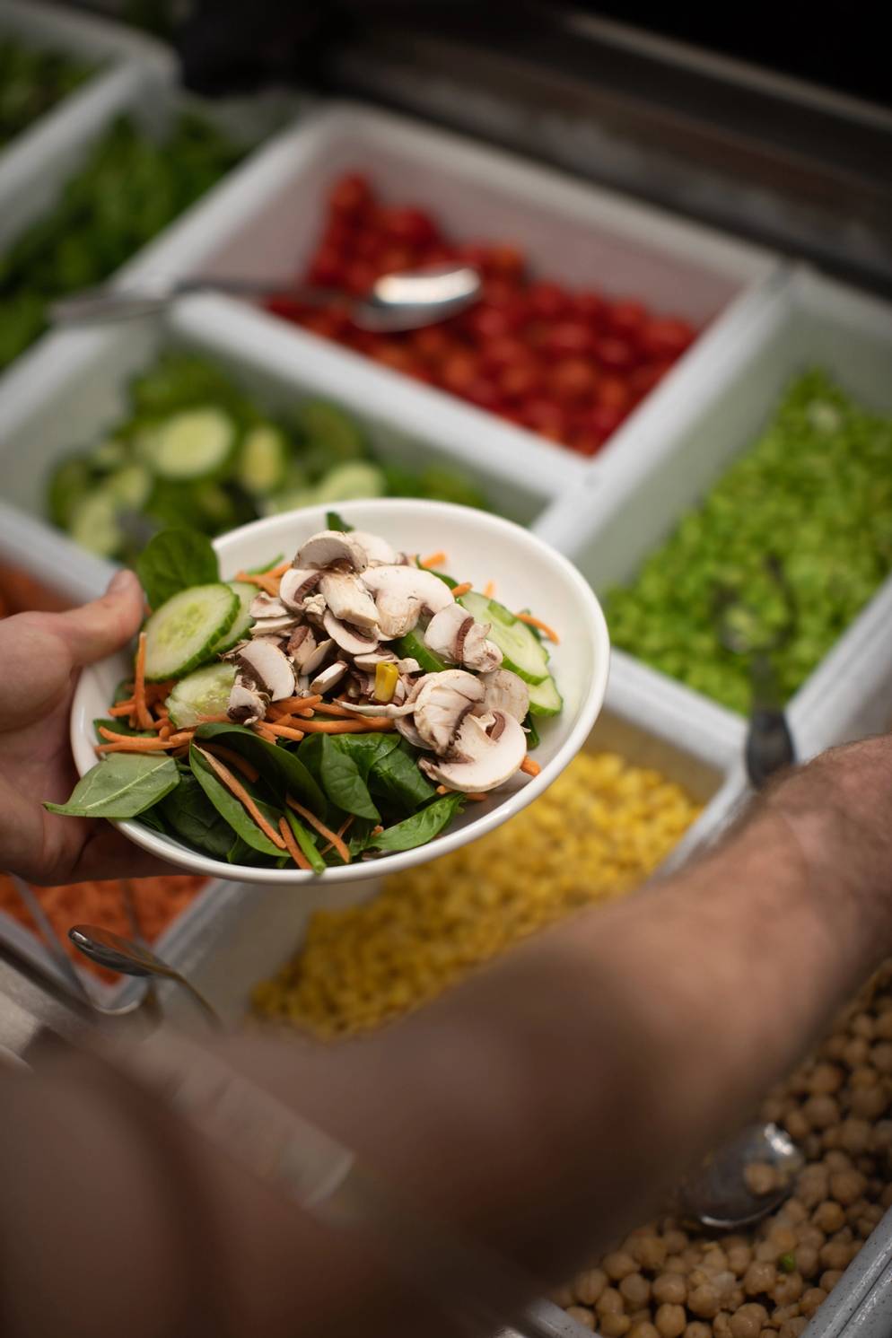 The salad bar at Skillman Dining Hall