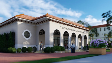 rendering of the new Tiedtke Theatre and dance centre