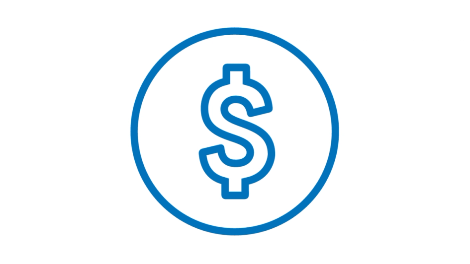 Blue dollar sign icon