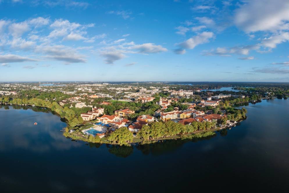 Aerial view of Rollins College