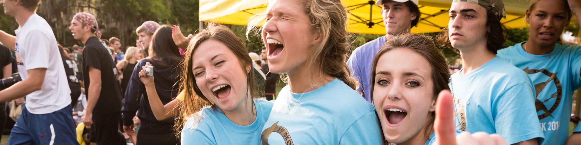 Rollins students celebrating winning Greek Week