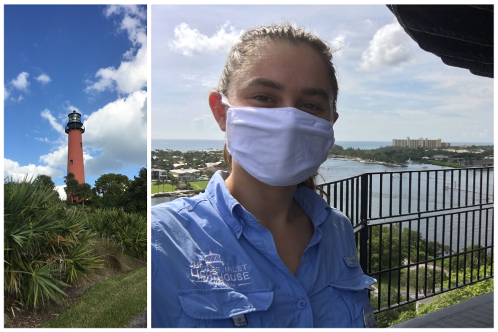 Erika Wesch ’23 pictured at the Jupiter Inlet Lighthouse, where she interned for the summer.