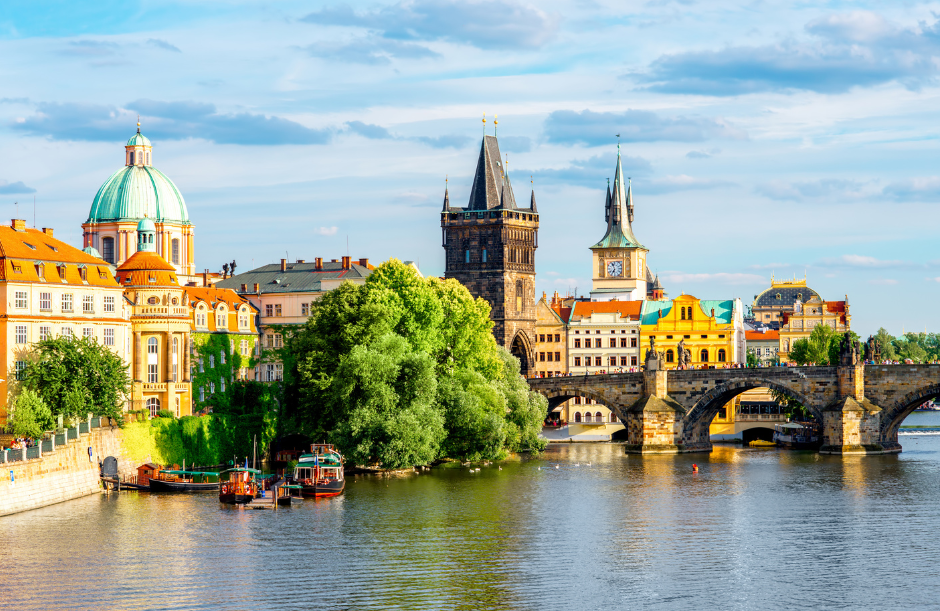 River view in Prague, Czech Republic