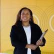 Tiffany Jones, a Rollins Professional Advancement grad, poses for a photo at Google’s Atlanta office.