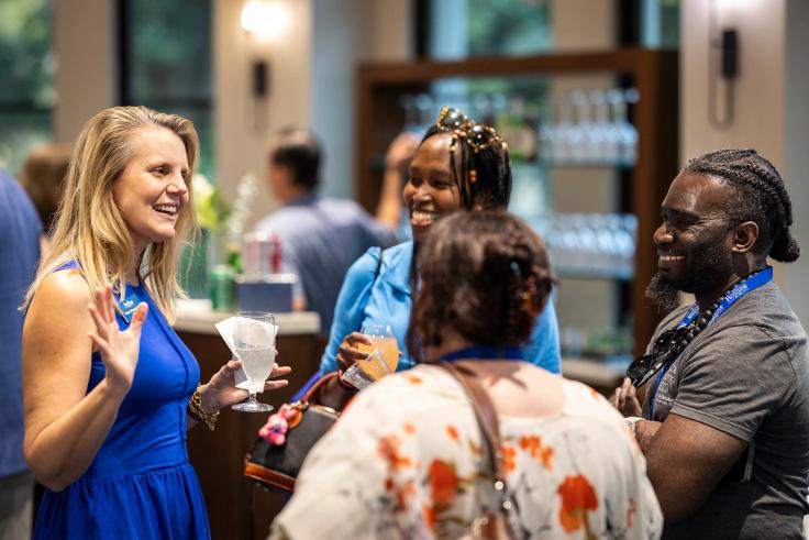 President Brooke Barnett at a welcome event