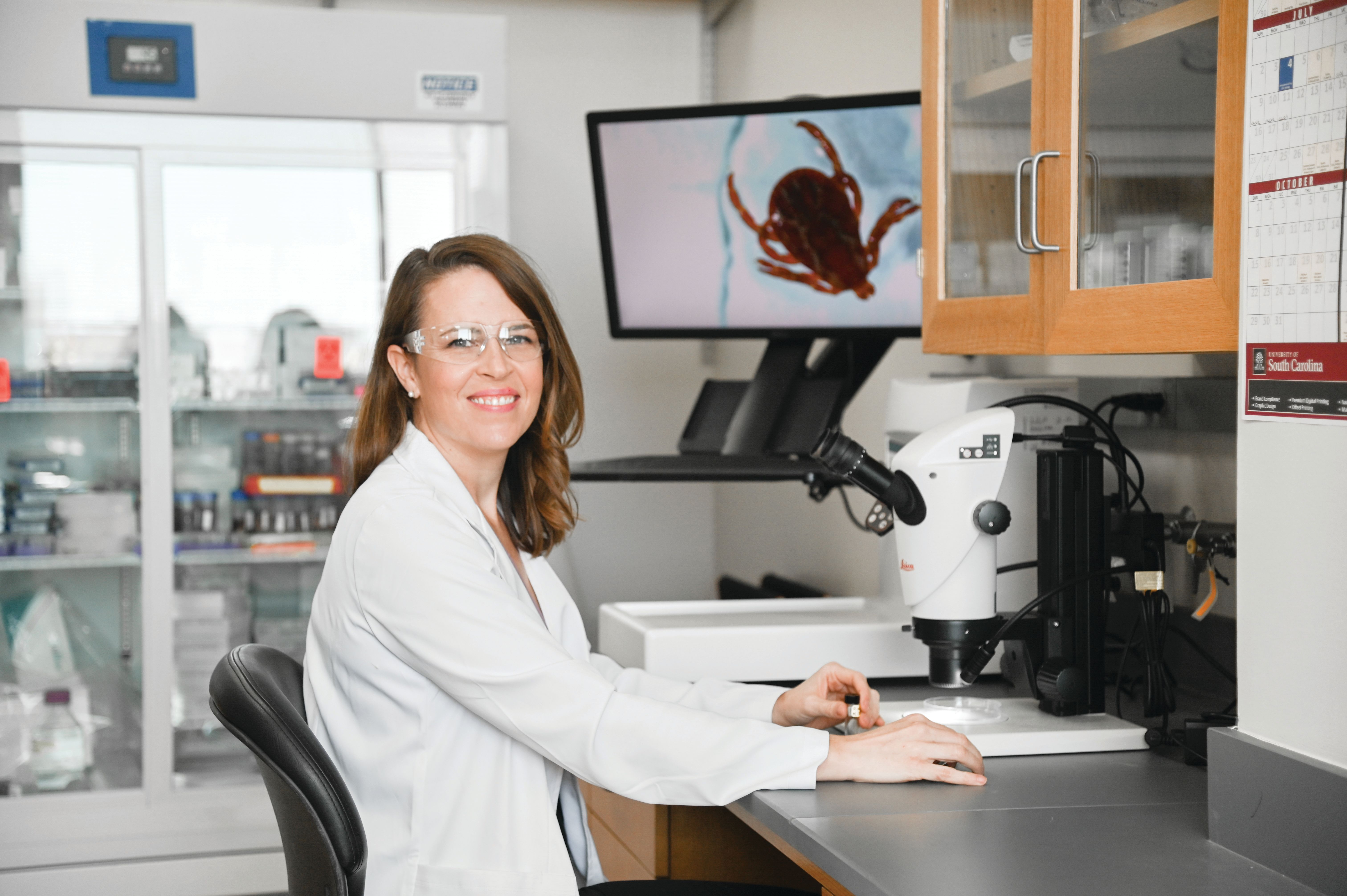 Emily Owens Pickle ’22MPH at work in her lab.
