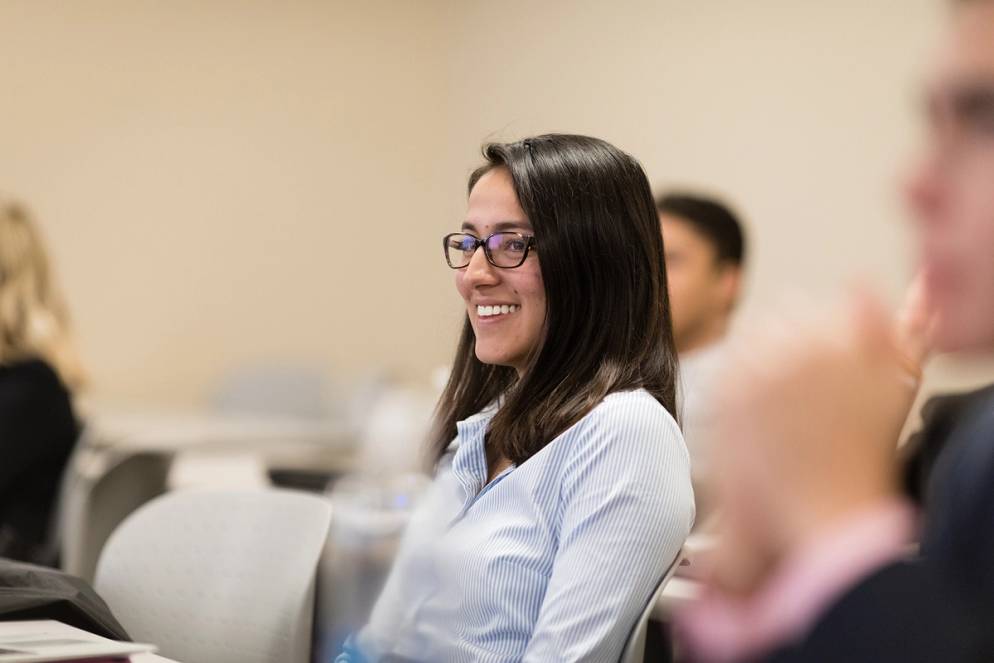 Rollins international business student in class