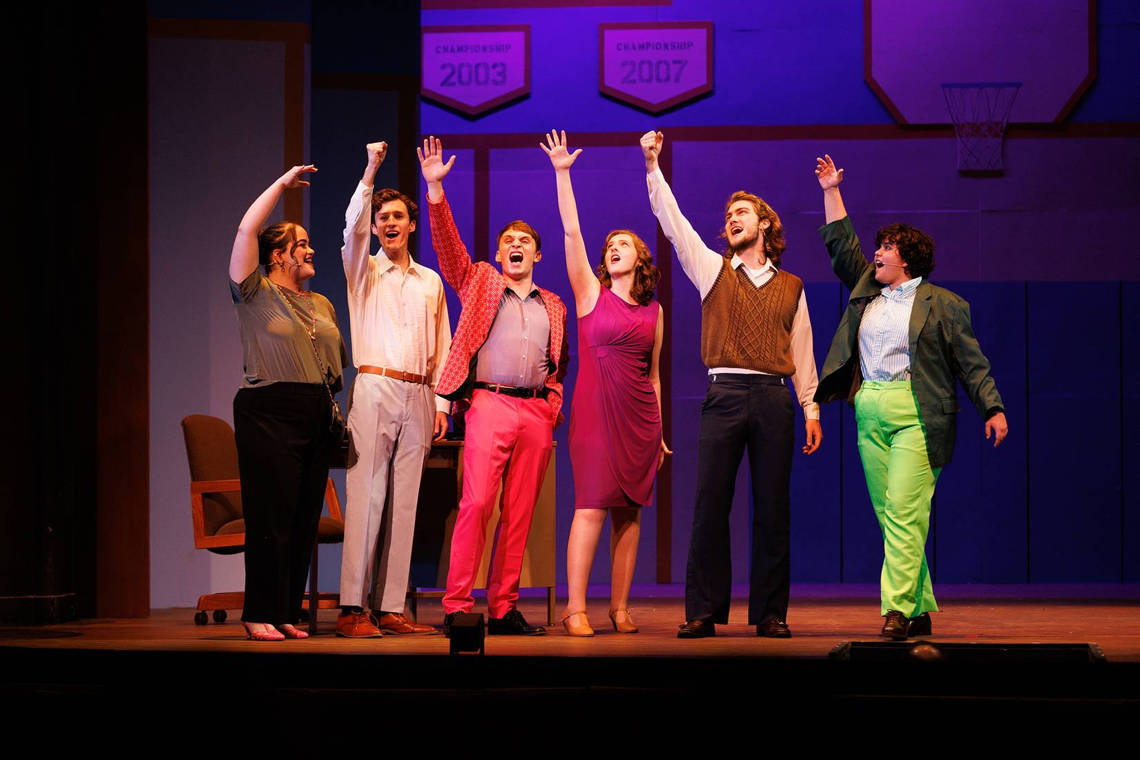 Students performing on stage at the Annie Russell Theatre