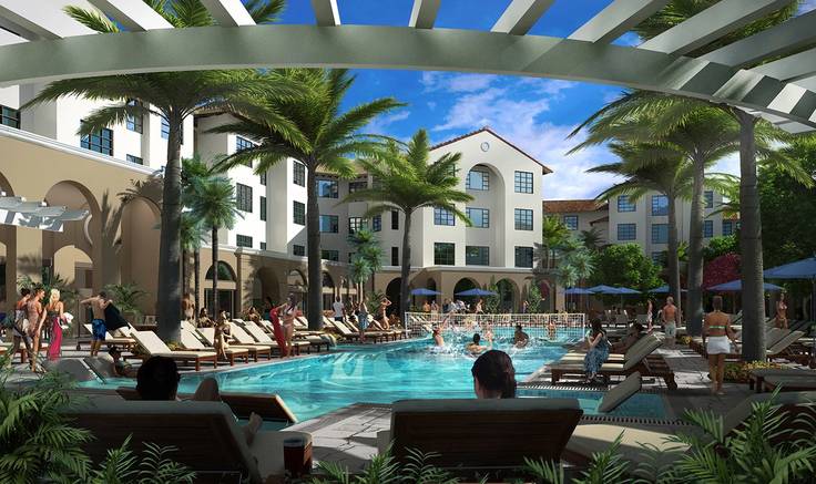 Rendering of the Lakeside Complex's pool.