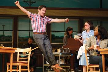 Christopher Fitzgerald ’95 in the Broadway production of Waitress.